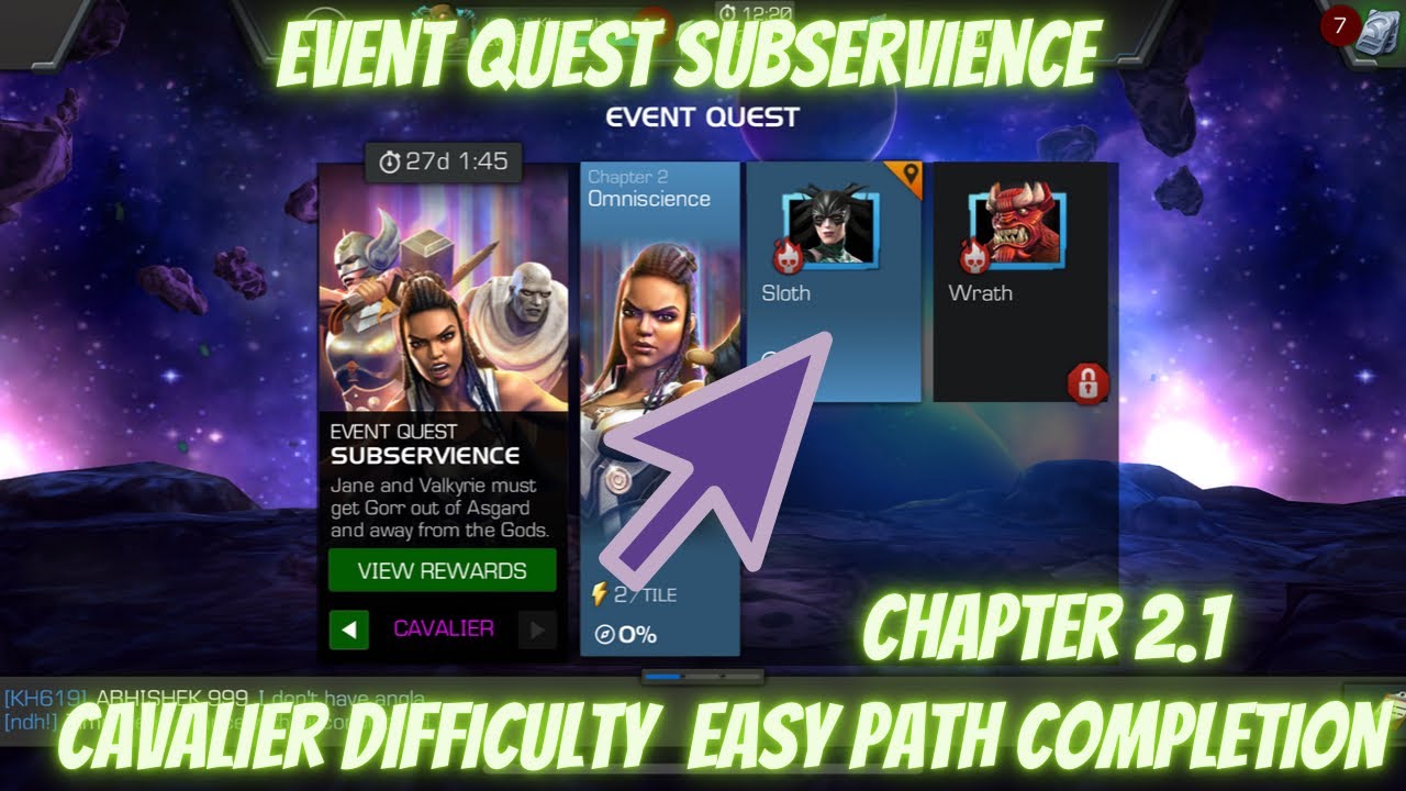 MCOC Event Quest Subservience | Cavalier chapter 2.1 Easy Path Completion | Contest of Champions