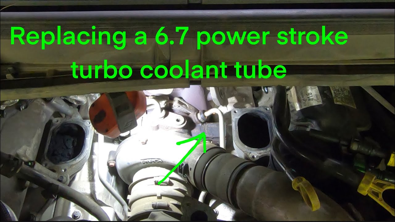 Replacing a turbo coolant tube on a 2012 ford f550 with a 6.7 power
