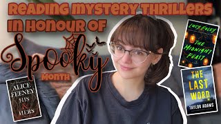 reading mystery thrillers in honour of spooky season reading vlog His Hers The Last Word Etc
