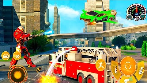 Flying Fire Truck Transform - Fire Truck Game -Android gameplay #2