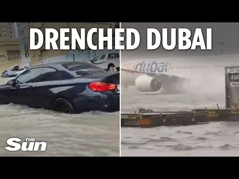 Dubai left UNDERWATER as torrential rain floods airport, roads and shopping malls