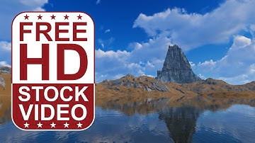 Free Stock Videos – lake scene with water reflections clouds and mountains 3D animation
