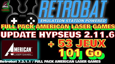 ⚠️RETROBAT 7.3.1.1 FULL PACK AMERICAN LASER GAMES + BEZELS |101 Go|⚠️ + 53 JEUX / HYPSEUS 2.11.6