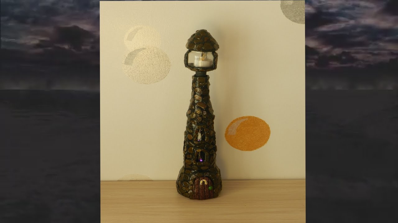 DIY ⚓ LIGHTHOUSE LAMP ⚓ using a bottle and a jar YouTube
