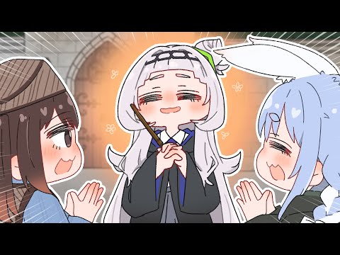 兎田ぺこら - 【手描き】ぺこらとのユニバ旅行で魔女っ子の威厳を見せつけるシオンちゃん【紫咲シオン/兎田ぺこら/シオぺこ/hololive/切り抜き】