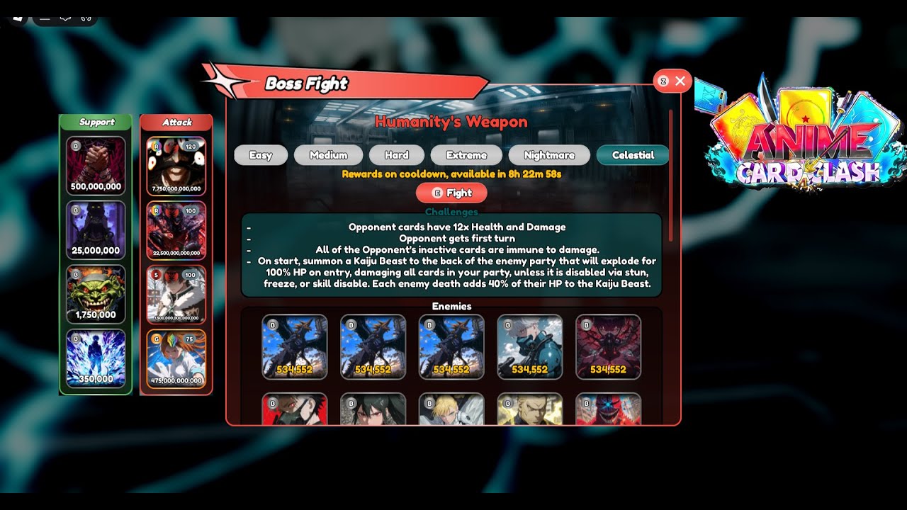 defense force base CELESTIAL expensive team anime card clash 