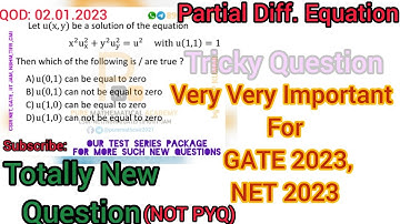 Gate , Csir Net Partial Differential equation (PDE) Solution QOD 02.01.2023 | PMA | by Sudip Kumar