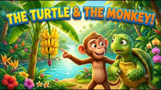The Turtle and the Monkey 🐢🐒 | A Fun Story About Sharing & Teamwork | Kids Stories