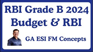 Rbi Grade B 2024 Ga Esi Fm Concepts Rbi And Budget