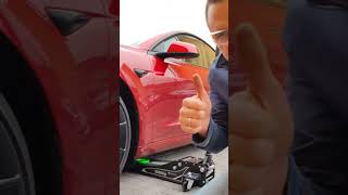 Proper Tesla Tire Swap Tip with Impact &amp; Torque Wrench fastening lug nuts⚡ #tesla #shorts