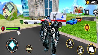 Grand Police Flying Car Transform Game: US Police Robot City Battle - Android Gameplay screenshot 2