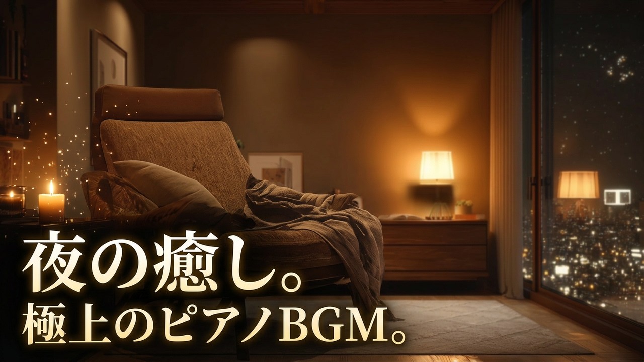 【夜の癒し　BGM】　一日頑張ったあなたに　自分を甘やかす時間　癒しのピアノ　リラックス　bgm Piano Sleep Ambience for sleeping/work/Healing