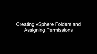 Adding vCenter Folders and Permissions