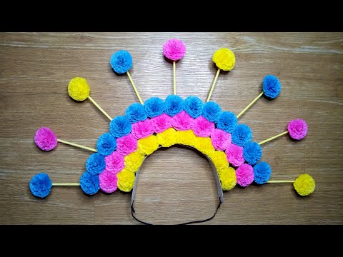 COLORFUL HEADDRESS MADE OF PAPER | EASY HANDMADE HEADPIECE FOR FESTIVE OCCASIONS