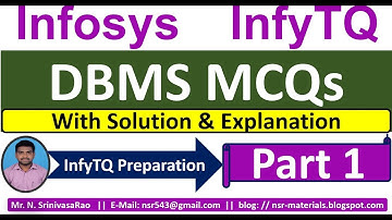 DBMS MCQs | InfyTQ 2023 DBMS MCQs | DBMS MCQs Solution & Explanation | Database MCQs | Part-1
