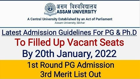AUS | Latest PG & Ph.D Admission Guidelines | PG 3rd Merit List Out | 2022 | At Our Channel