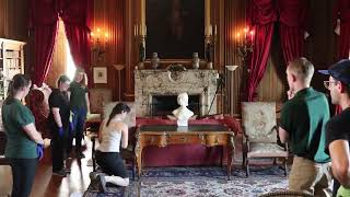 Installation of the Carpet and Draperies in the Library at Staatsburg State Historic Site