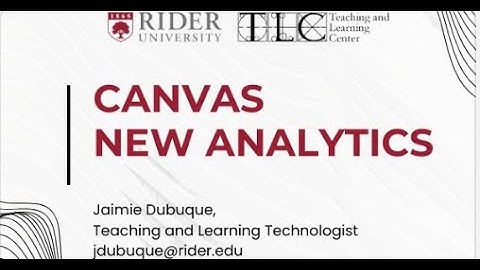 Canvas New Analytics Tutorial