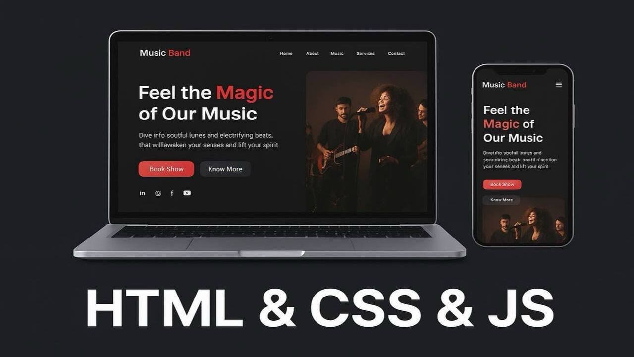 Band Css Layout Build a Modern Music Band Website with HTML, CSS & JavaScript ...
