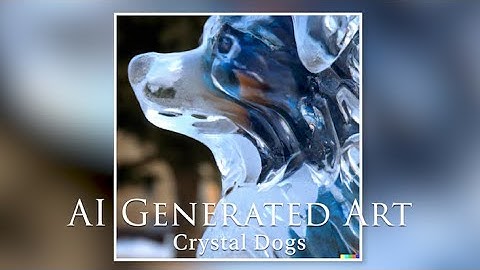 DALL·E 2 AI generated images of ice sculptures of dogs