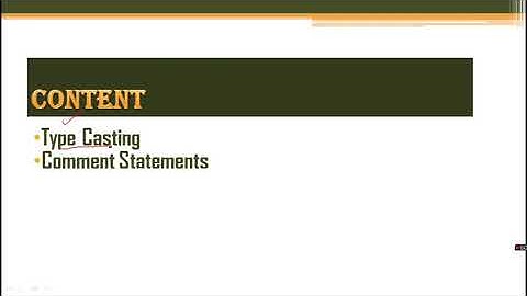 C Language || Type Casting || Comment Statements