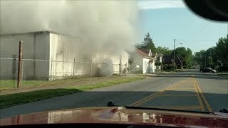 Newark Ohio Fire Department 2 Alarm Commercial Structure Fire Incident Command with Audio