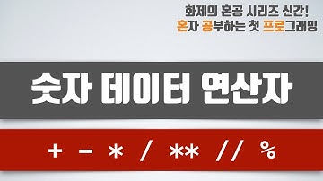 숫자 데이터 연산자 - 혼자 공부하는 첫 프로그래밍, 첫 코딩 with 파이썬 02-3강 숫자 데이터 연산자