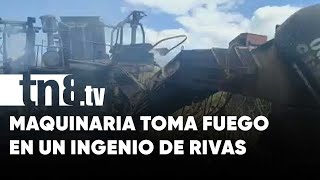 Susto para obreros de ingenio CASUR al tomar fuego una máquina pesada, en Rivas - Nicaragua