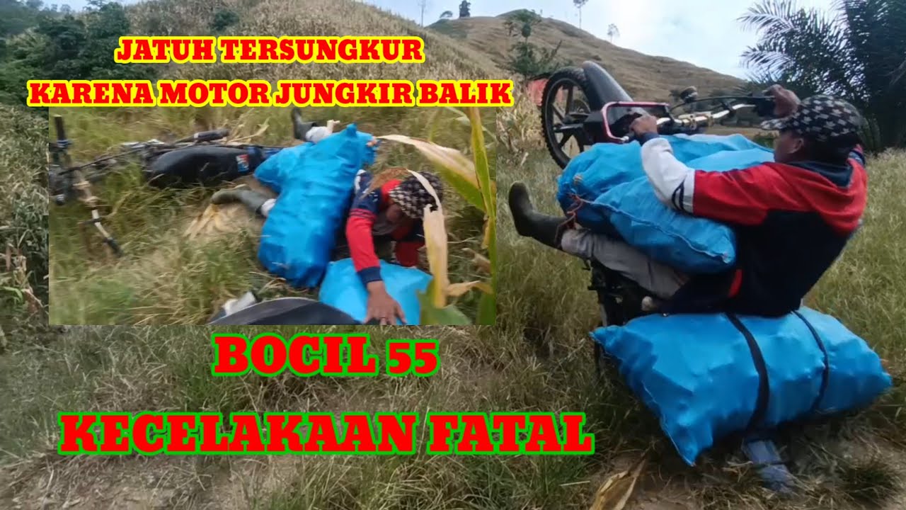 motor jungkir balik❗ kecelakaan saat ojek jagung ❗#ojekjagung
