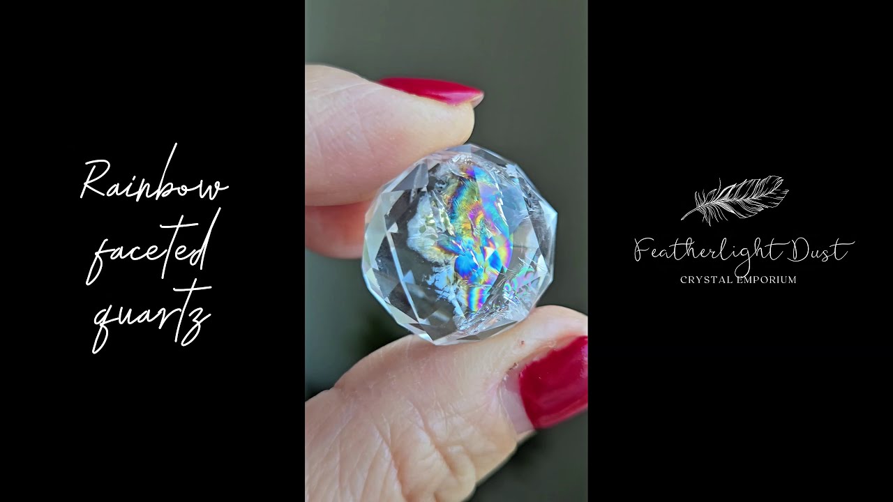Rainbow faceted clear quartz sphere - CQ233