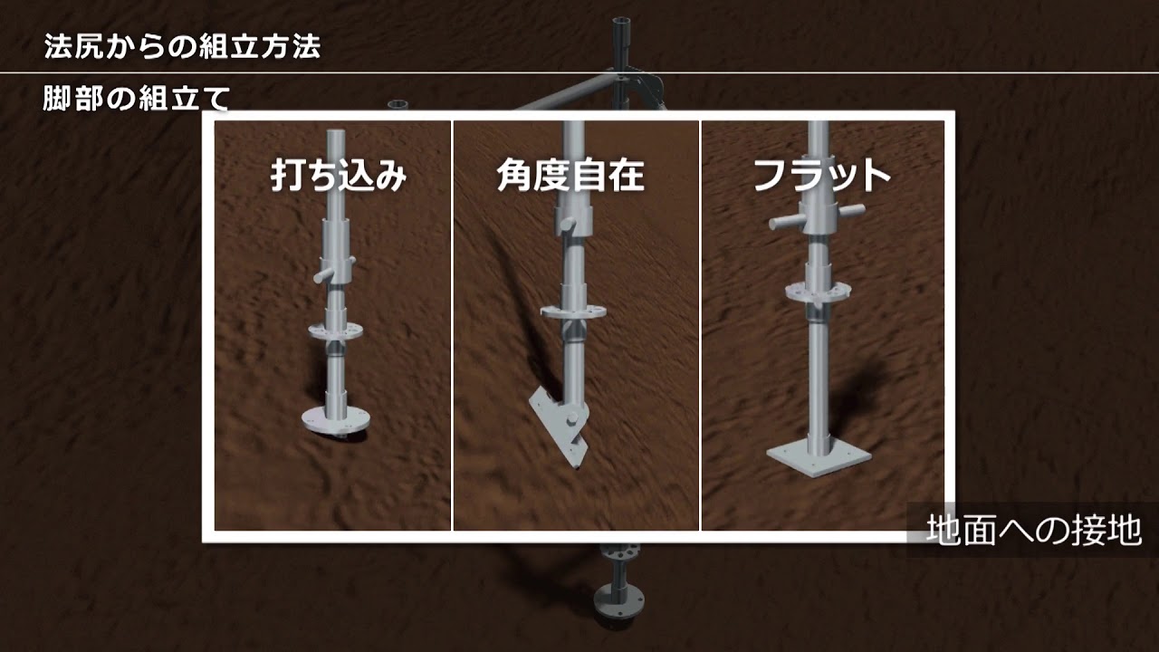 法面作業構台マルチアングル工法