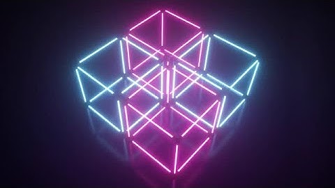 Four Rotating Neon Cubes Stock Motion Graphics