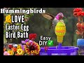 How to Make Hummingbird ENDLESS Water Fountain Solar Powered EGG Bird Bath Hummingbirds LOVE ❤️ EASY