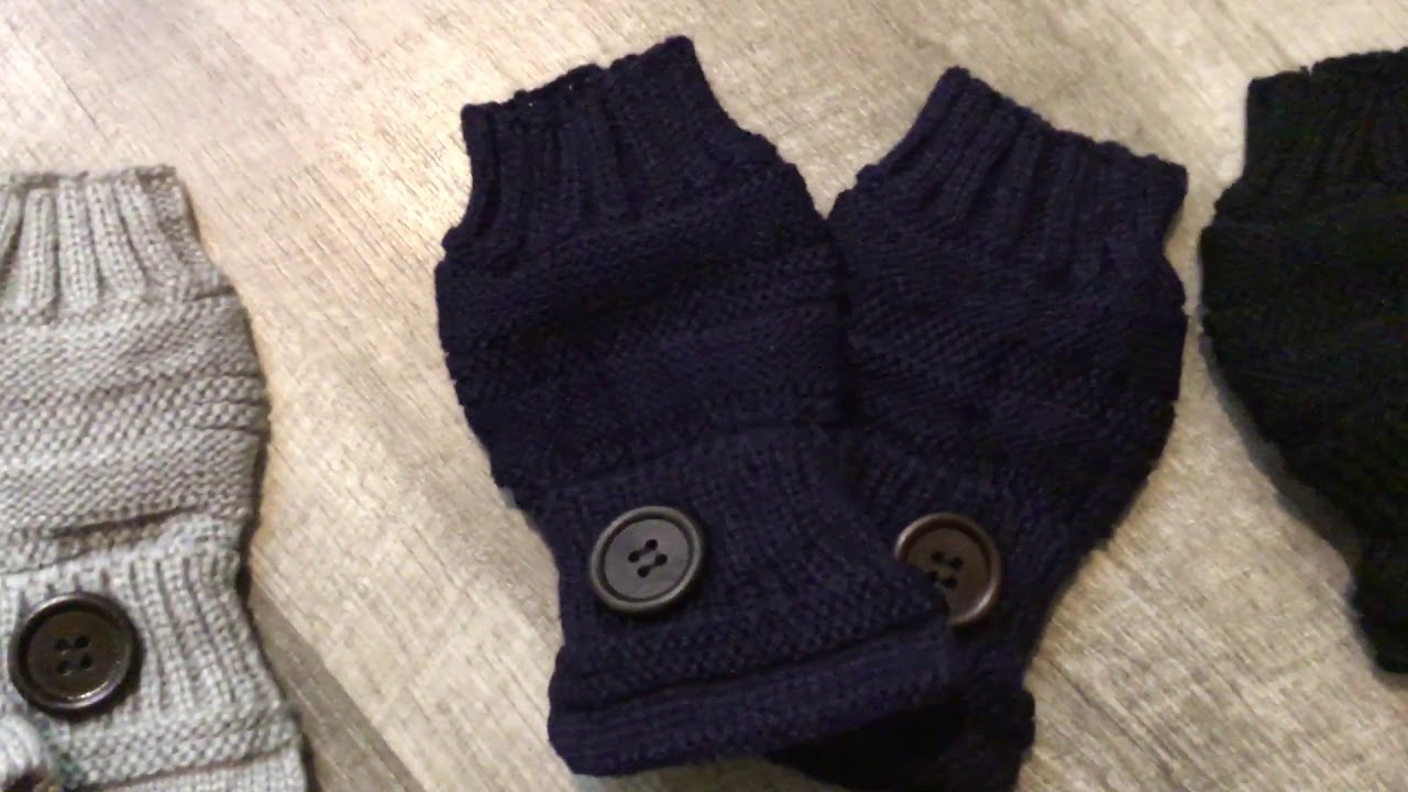 Fingerless knitted gloves with thumb hole YouTube