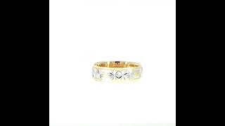 14K Gold Diamond-Cut Star Pattern Band – 6MM