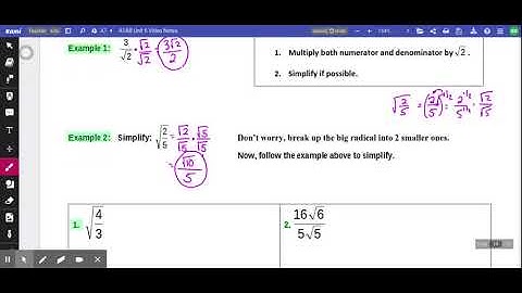 A1AB Unit 6 Lesson 3 Video 3 Div. Rad.