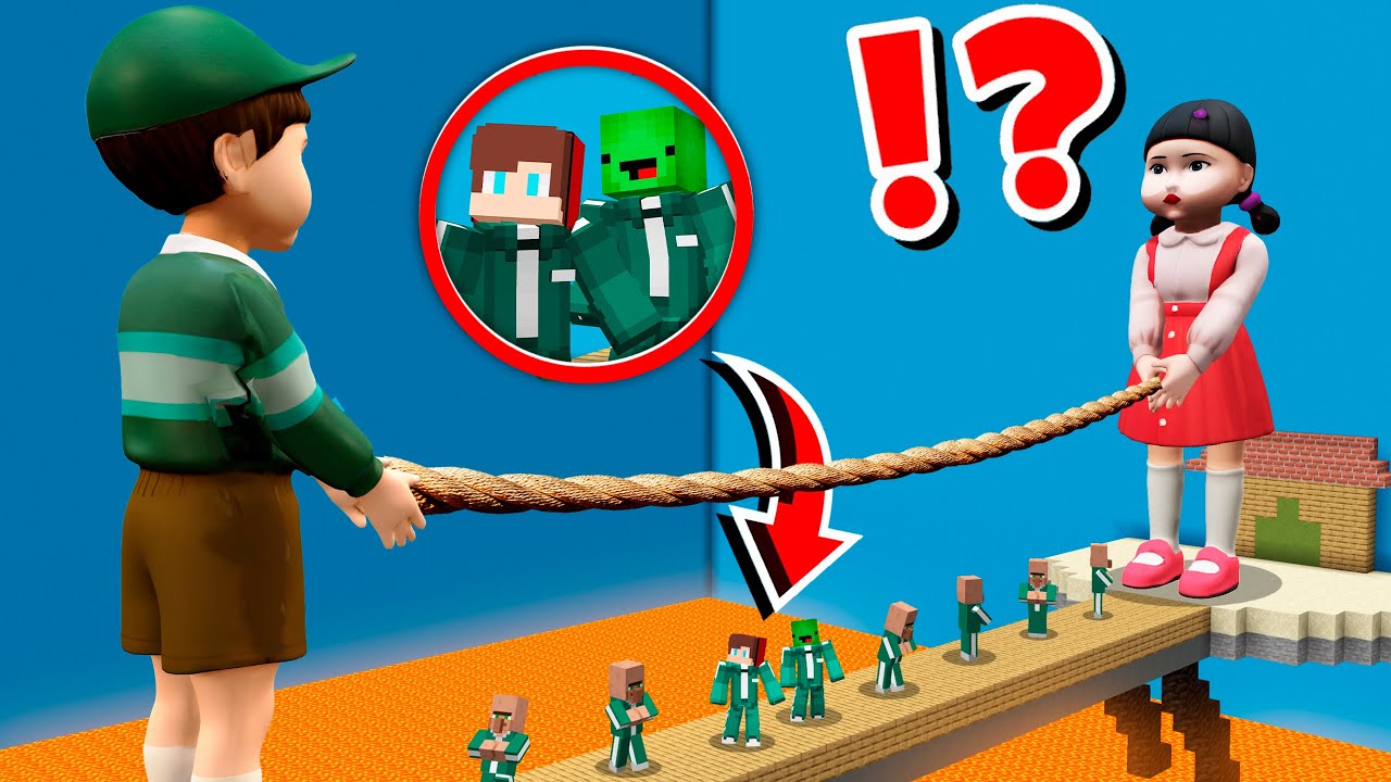 Squid Game Jump Rope Minecraft Java JJ and Mikey in SQUID GAME JUMP ROPE with NEW DOLL CHALLENGE in ...