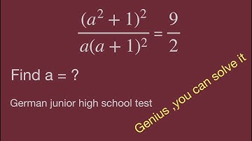 Math Olympiad,find the value, (a^2+ 1)^2 ,fraction .math games,magic math ,algebra.Geniius,solve it
