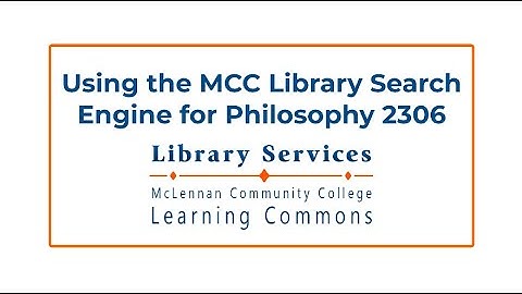 PHIL 2306 - Using the MCC Library Search Engine
