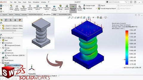 Spring Simulation Static Study #solidworks #muroengineering