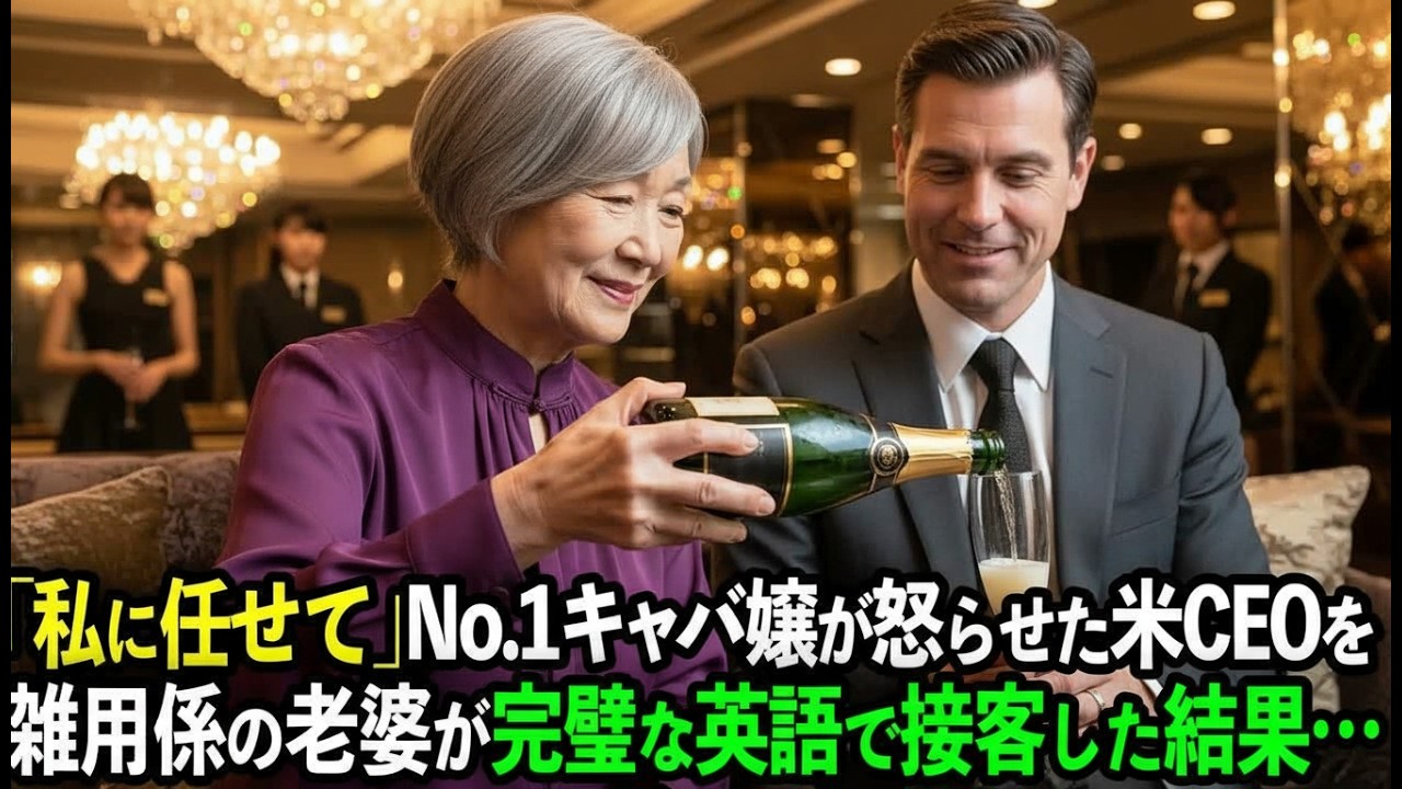 キャバクラで蔑まれる雑務担当のおばあさん。だが、彼女が流暢な英語で米国大企業のCEOを応対したことで…【痛快】