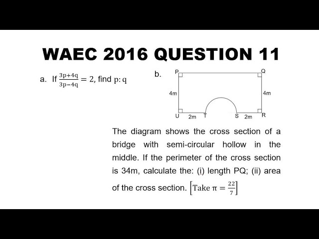 WAEC 2016 Mathematics Theory Questions 10 & 11 - YouTube