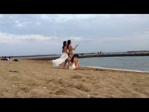 Japanese Girls Dancing on the Beach