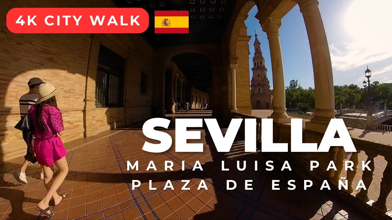 SEVILLA Spain 🇪🇸 | 4K City Walk PLAZA DE ESPAÑA & Maria Luisa Park (WITH CAPTIONS)
