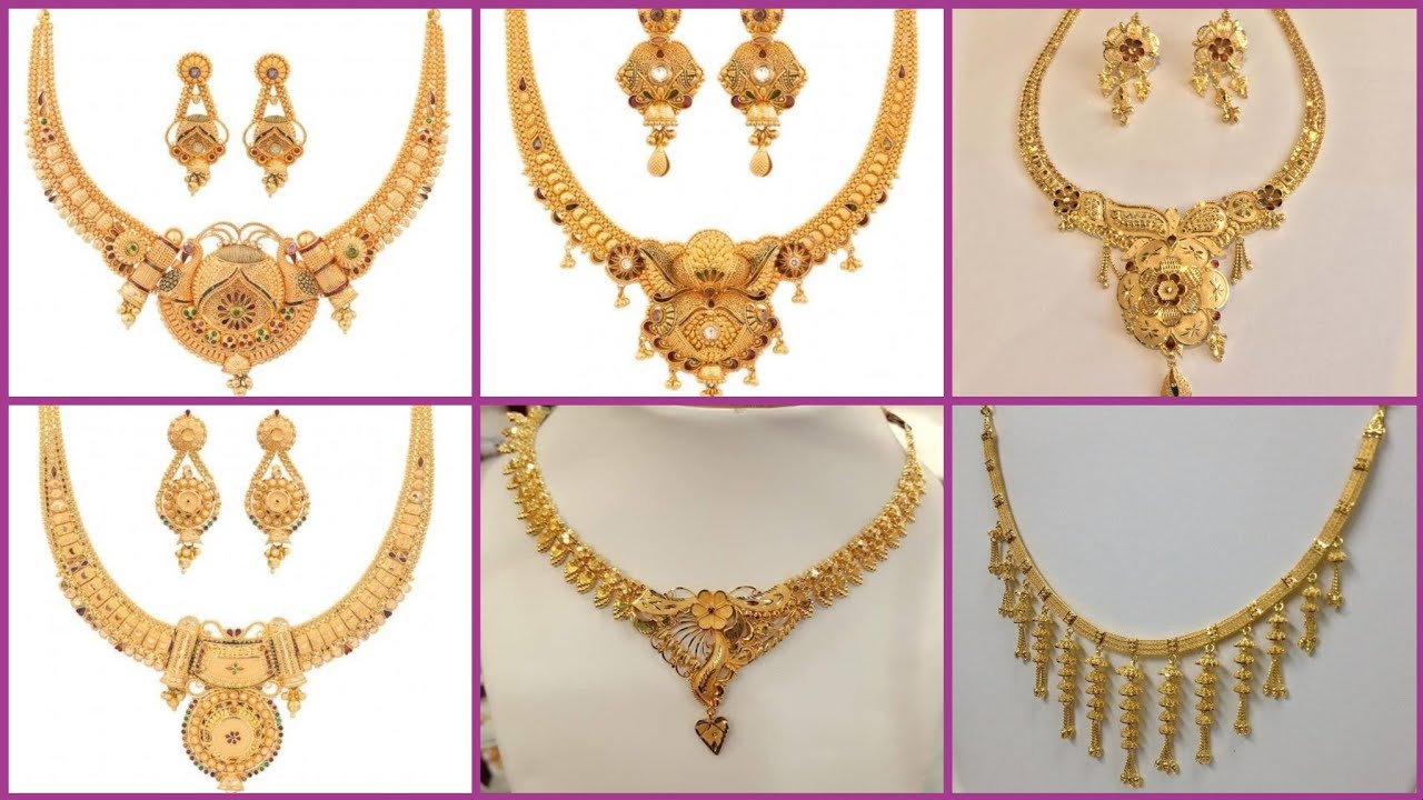 Stunning Gold Necklace Designs Heavy Party Wear Gold Necklace