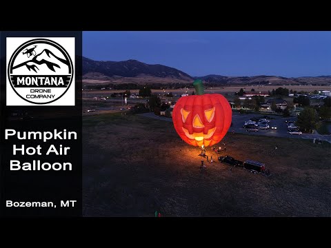 Pumpkin Hot Air Balloon | Bozeman Montana 2019 | Drone View