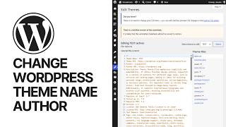 How To Change WordPress Theme Name / Author