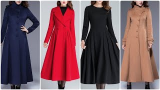 top40+ latest girls winter wear long coat A Line coats latest