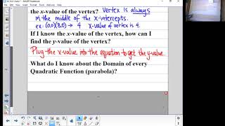 Algebra 8.2.1 - Properties of a Parabola