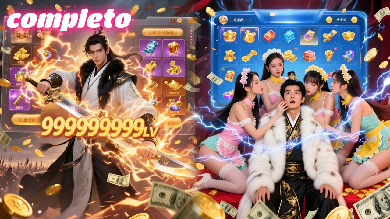 Activa Sistema de Invocación invoca héroes y ejércitos se corona emperador y es rodeado de bellezas